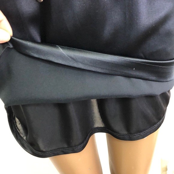 Silky Jewel Neckline Mini Black Dress  XXS - Picture 7 of 8